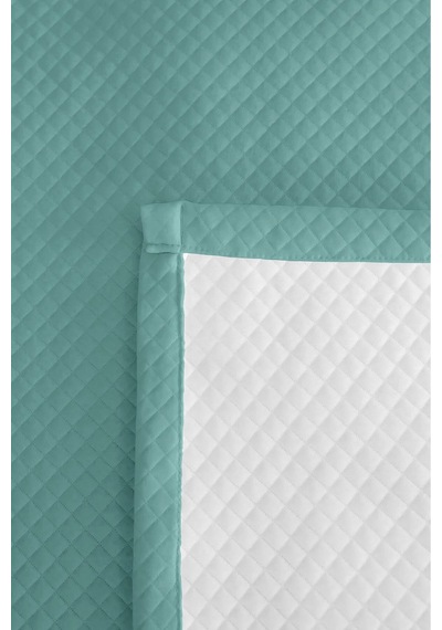 Turkuaz Modern Genç Odası Tek Kişilik Pike Takımı - Mint Kapitone 160x220 Cm Mevsimlik Yatak Örtüsü Pembe