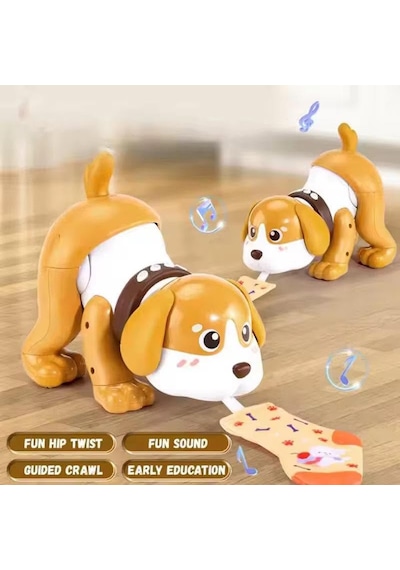 Sesli Işıklı Sevimli Köpek Beibei Çok Renkli