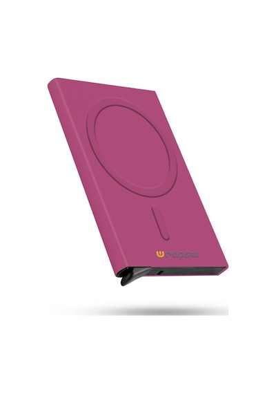 Wrapsol Magsafe Mekanizmalı Kartlık Rfid Korumalı Alüminyum Otomatik Kredi Kartlık Renkli Parlak Saks Mavi Mat Pembe Mat Pembe