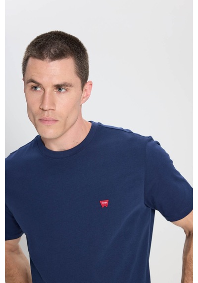 Wrangler Small Logo Bisiklet Yaka T-shirt Navy Lacivert