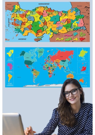 Dekoratif Tablo Eğitici Türkiye Ve Dünya Haritası Çocuk Duvar Sti Dekoratif Tablo Eğitici Türkiye Ve Dünya Haritası Çocuk Duvar Sti
