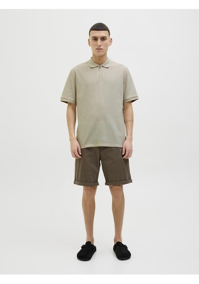 Jack & Jones Jjeaustın Zıp Polo Ss Noos Moonbeam Moonbeam Çok Renkli