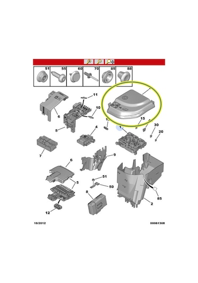6500ca Sigorta Kutu Üst Kapak 307/c4/308