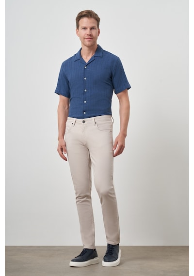 Morven Erkek Taş Pamuk 5 Cep Slim Fit Jean Kot Pantolon 25ms003036870 Taş