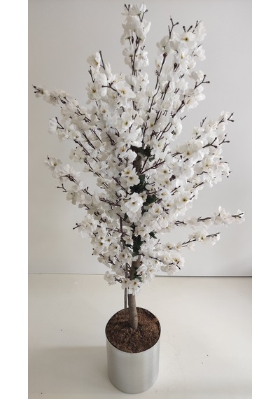 Rüzgar Yapay Çiçekçilik 150 Cm Metal Beyaz Bahardalı Beyaz