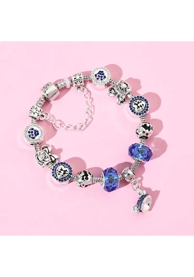 Tarz,kalp Mickey & Minnie Mouse Temalı Charm Bileklik, Ah
