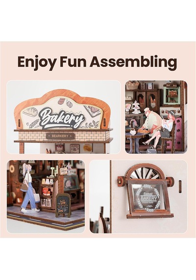 3d Wooden Puzzle Book Street View Bakery 68073