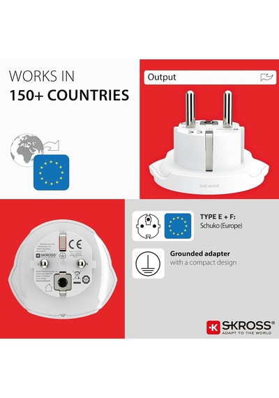 Lexroo Seyahat Adaptörü,world To Europe,beyaz