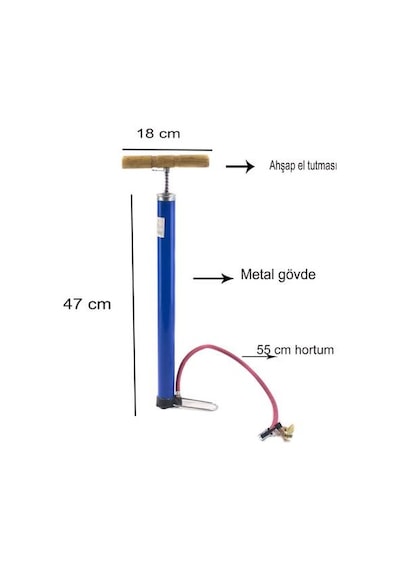 Pompa El Pompası Metal Büyük Boy 47 Cm Pompa