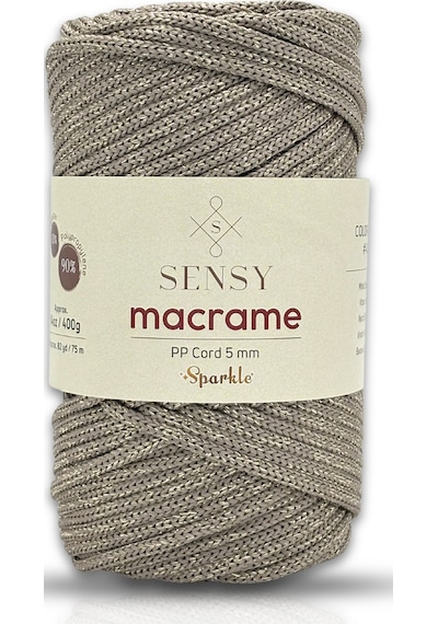 Sensy 5 Mm - Simli 400 Gr Polyester Makrome Ipi Vizon 75 M Polyester Makrome Ip Supla Ip Ve Çanta Ipliği