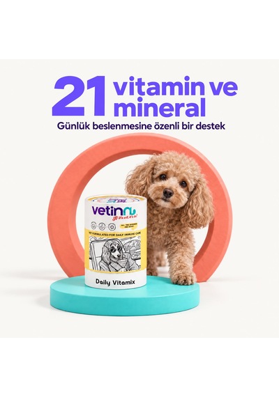 Daily Vitamix - Köpek Multi Vitamin Takviyesi, Bağışıklık Desteği, 21 Vitamin Ve Mineral, Günlük Kullanım, Toz Form, 150 Gram