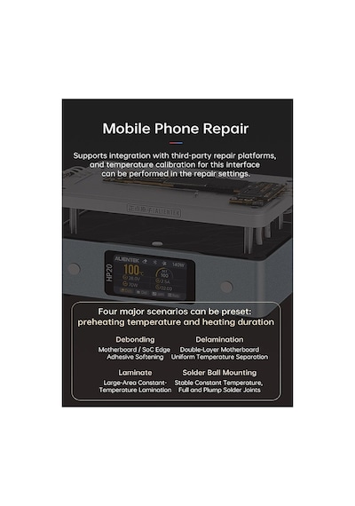 Hp20 200w 350 C Pd3.1 Type-c Mini Pcb Ön Isıtma Istasyonu Bluetooth & Mobil Uygulama Destekli
