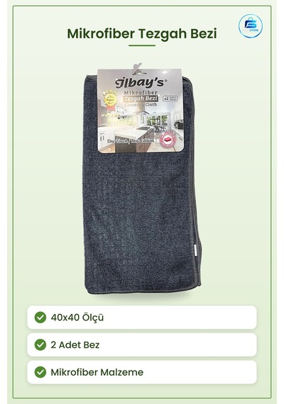 Mikrofiber Tezgah Bezi 2 Adet Mutfak Tezgahı Yüzey Temizleme Gere Çok Renkli