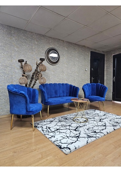 Papatya Çay Seti Koltuk Takımı Gold Sivriltme Ayak, Balkon, Salon 001