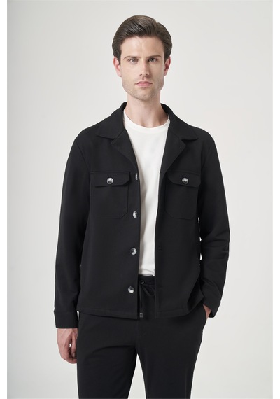 İmza Siyah Berberi Yaka Örme Beli Lastikli 6 Drop Slim Fit Astarsız Esnek Takım Elbise 1001260177