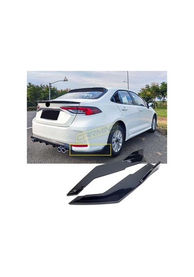 Carmind Toyota Corolla Uyumlu Uyumlu Arka Tampon Altı Flap Piano Black 2019-2021