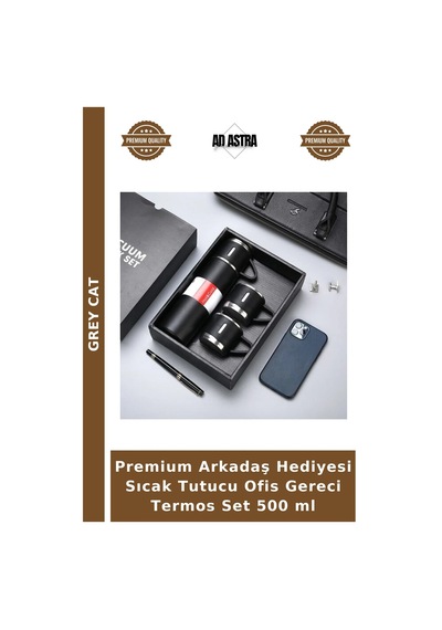 Premium Arkadaş Hediyesi Sıcak Tutucu Ofis Gereci Termos Set 500 Ml Çok Renkli