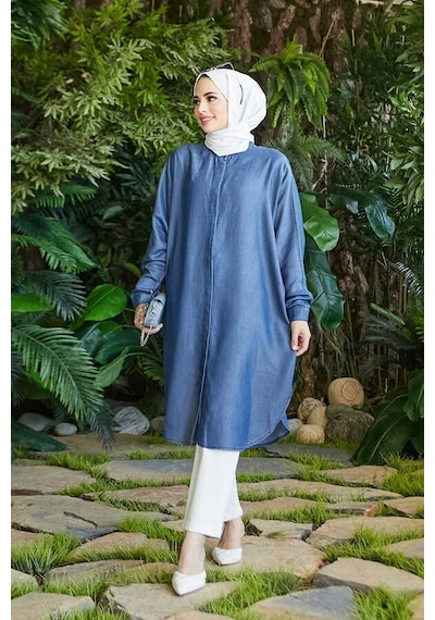 6600-Standart Tunik Koyu Mavi