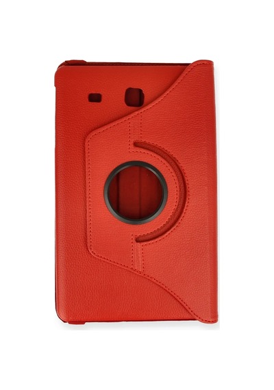 Mmb-trade Samsung Uyumlu Galaxy T560 Tab E 9.7 Kılıf 360 Tablet Deri Kılıf - Kırmızı Mmbz