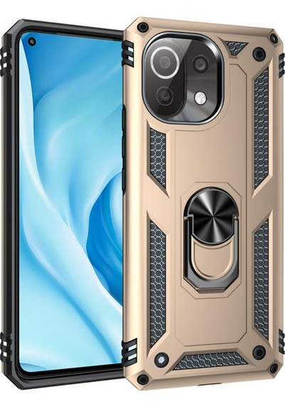 Mi 11 Lite Kılıf Sofya Yüzüklü Silikon Kapak - Gold Bzsxx00 1