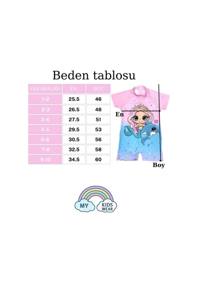 My Kids Wear Kız Çocuk Deniz Kombini 3 Lü Set Mayo, Havlu Ve Bone 12577 Pembe