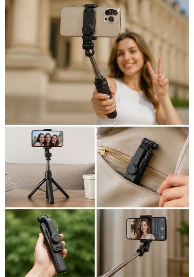 Özel Üretim Çek Cihazı Gezi Tripod Q07 Siyah
