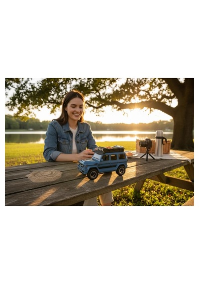 Işıklı Müzikli Lüks Jeep Oyuncak Araba 1:16 Ölçekli Off-road Model 3+ Yaş Mavi