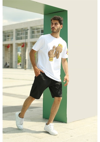 Unisex Beyaz Baskılı T-Shirt