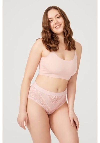 Cottonhill Dantelli Arkası Transparan Büyük Beden Bikini Külot 3'lü Paket Çok Renkli 2