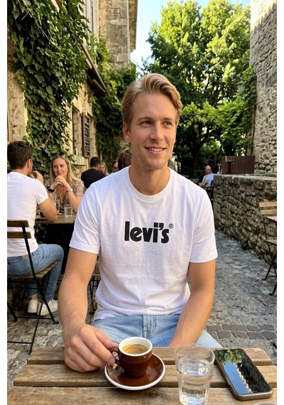 Levi's Erkek Relaxed Fit Beyaz Tshirt A2082-0029