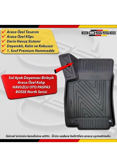 Mercedes Glb Paspas Araca Özel X247 Kasa 2019 Sonrası İçin Derin Havuzlu Paspas Serisi