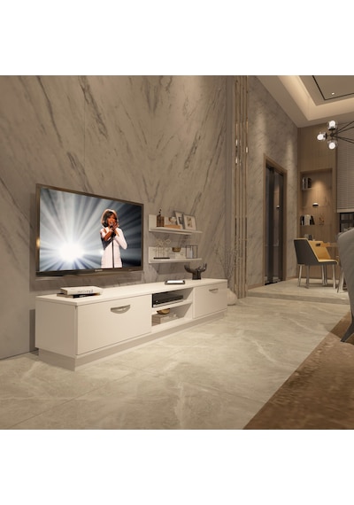 Decoraktiv Eko 4b Slm Dvd Tv Ünitesi Tv Sehpası Beyaz