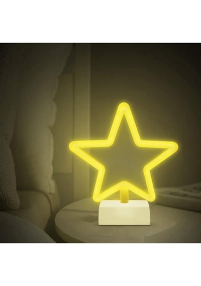 Dekoratif Neon Yıldız Gece Aydınlatması Sarı