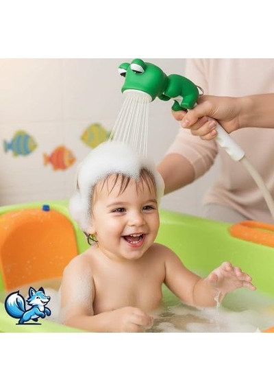 Bluefox Sevimli Hayvan Figürlü Bebek Duş Başlığı Annelerin Yardımcısı Eğitici Banyo Oyuncağı, Kolay Kurulum, El-göz Koordinasyonu Geliştirici, Çocuklar İçin Renkli Ve Eğlenceli