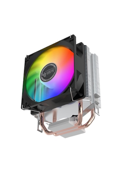Snt Lc-200a-b Rgb 2 Bakır Borulu Siyah Kule Tipi Cpu Soğutucu - Yüksek Performans