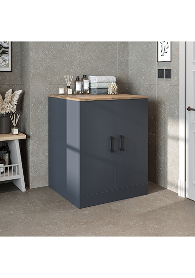 Çamaşır Kurutma Makinesi Alt Dolabı Kapaklı Banyo Alt Dolap Antrasit - Atlantik Çam Çamaşır Kurutma Makinesi Alt Dolabı Kapaklı Banyo Alt Dolap Antrasit - Atlantik Çam
