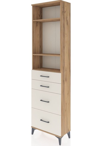 Arges Dolap 3 Raflı 4 Çekmeceli 60x30x221 Çam-aytaşı Atlas Çam