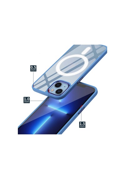 Apple Uyumlu iPhone 13 Uyumlu Wireless Şarj Özellikli Zore Krom Magsafe Silikon Kılıf-siyah Siyah -