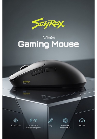 Scyrox V6s Kablosuz 400mah 42gr 50.000dpı 8k Profesyonel Gaming Oyuncu Mouse -