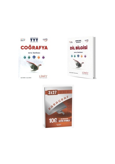 2027 2027 Limit Tyt Coğrafya + Türkçe Dil Bilgisi Soru + Anla Kazan Paragraf Deneme 3'lü Set