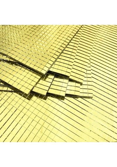 Kendinden Yapışkanlı Aynalı Kare Gold Sticker 30x30 Cm Renkli