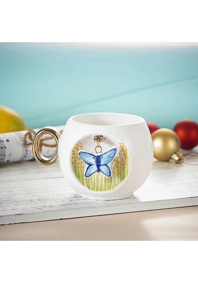 Royking Butterfly Porselen Kupa 300 Ml Cmt 003 Beyaz