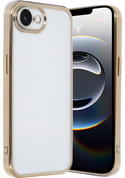 Apple Uyumlu iPhone 16e Kılıf Kamera Korumalı Lensli Silikon Altın