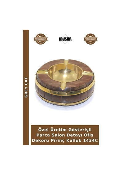 Özel Üretim Gösterişli Parça Salon Detayı Ofis Dekoru Pirinç Küllük 1434c