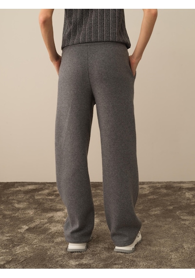 Koyu Gri Pamuk Dokulu Oversize Pantolon 470412