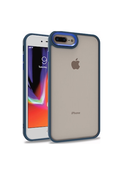 Zore Apple Uyumlu iPhone 8 Plus Kılıf Flora Kapak - Mavi Mavi