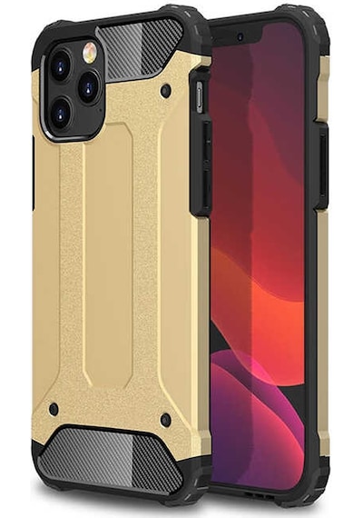 Noktaks - Apple Uyumlu iPhone   12 Pro Max - Kılıf   Çift Katman Zırh Tank Crash Military Kapak - Gold