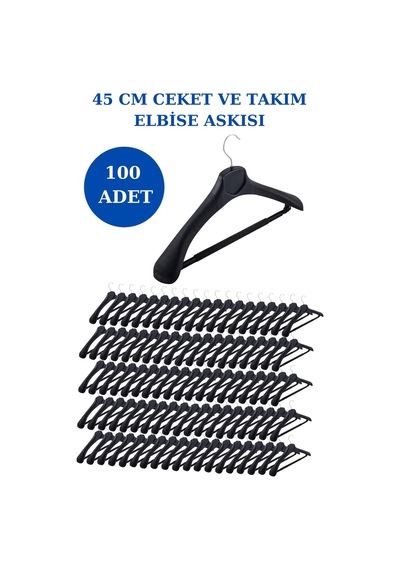 Ceket Elbise Askısı Plastik Yüksek Kalite Kıyafet Takım Elbise Askısı 100 Adet Diğer