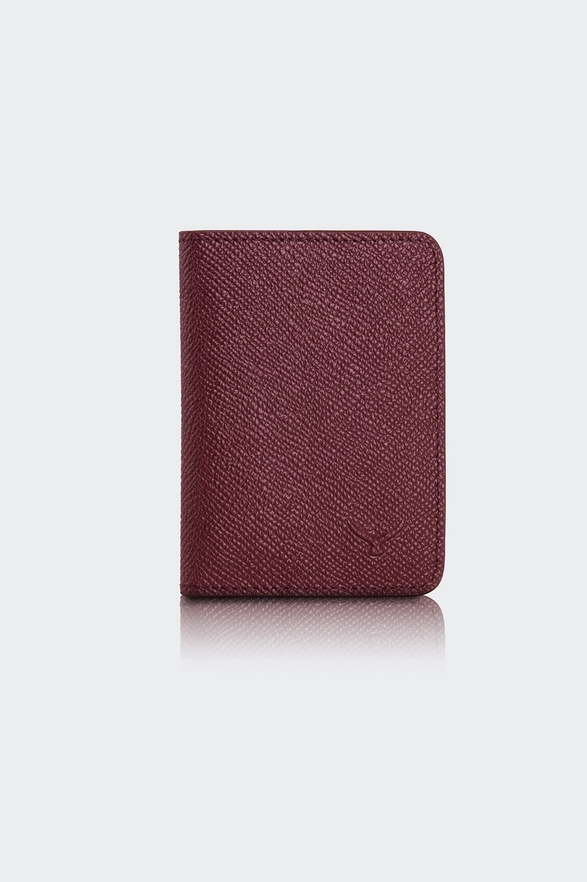 Hakiki Deri, El Yapımı, Erkek Kartlık, 6 Kart Yuvalı, 3106 Bordo Bordo