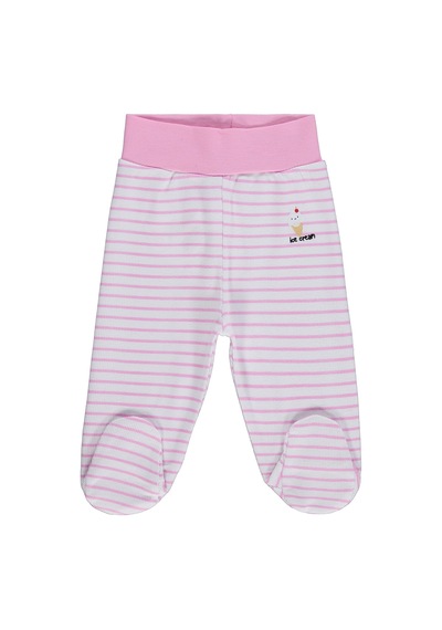 Civil Baby Çizgi Empirme 1-9 Ay Tek Alt Bebe - Beyaz